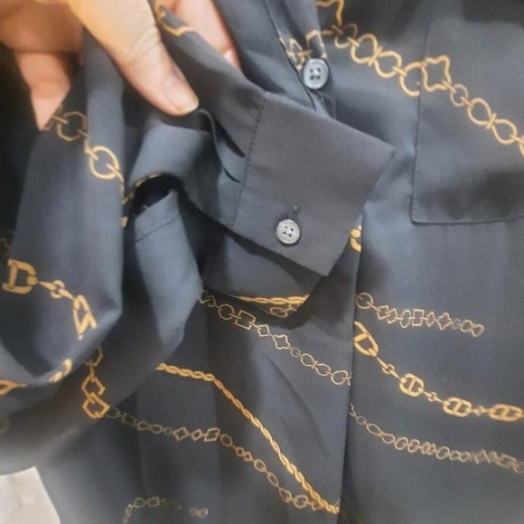 ANN TAYLOR Equestrian Horsebit Button Down Size MP - Picture 4 of 5